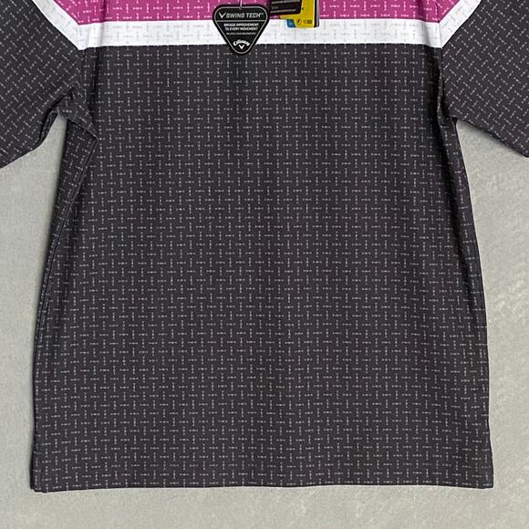 Callaway Men's Small Swing Tech Polo Shirt Sleeve UPF 50 Purple Orchid NEW - Picture 4 of 16